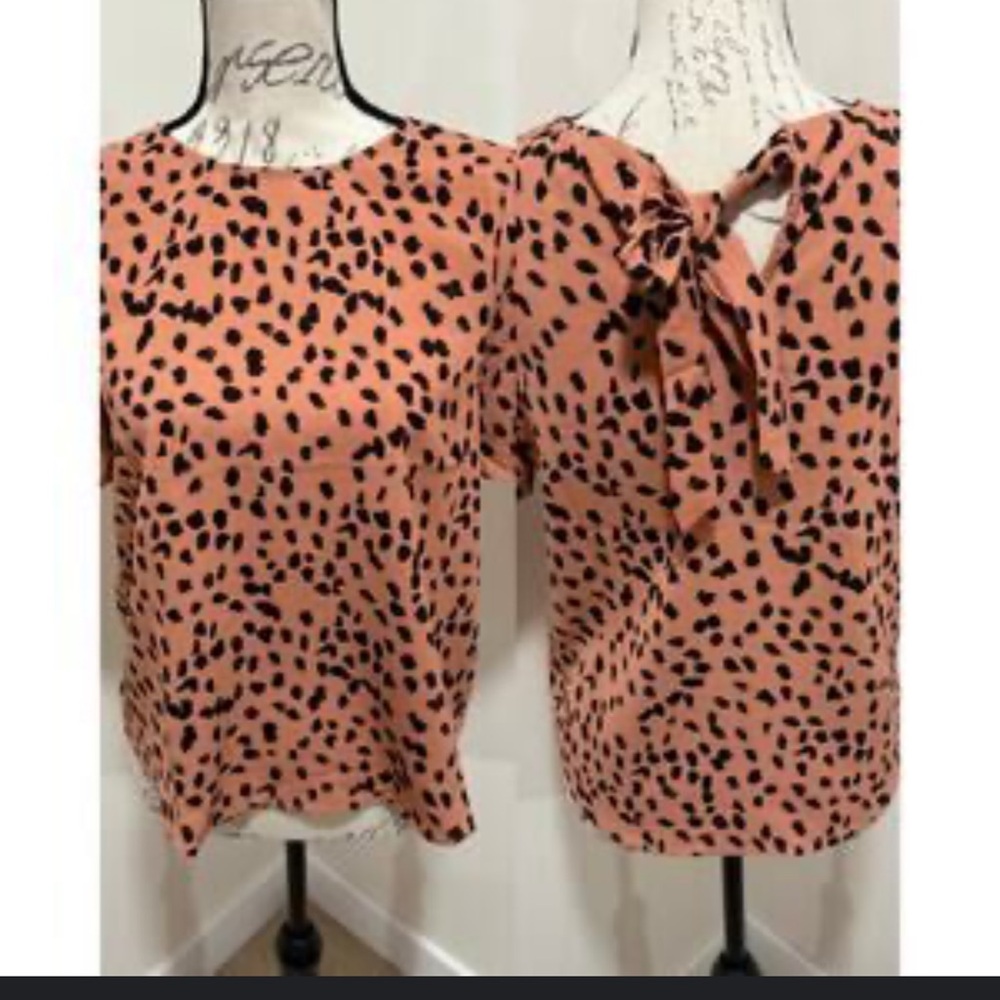 Papermoon Leopard Print blouse with tie back detail MP